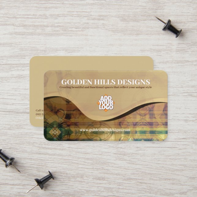 Golden Rolling Hills with Logo Calling Card (Front/Back In Situ)