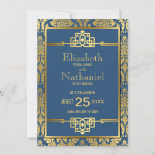 Golden Romance 1920s Art Deco Save the Date