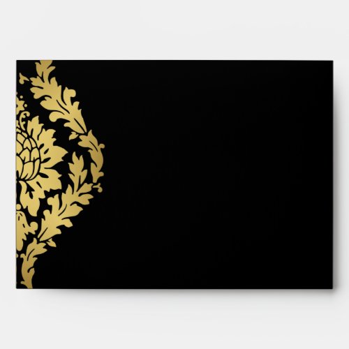 Golden Romance Art Deco Envelope Black  Gold