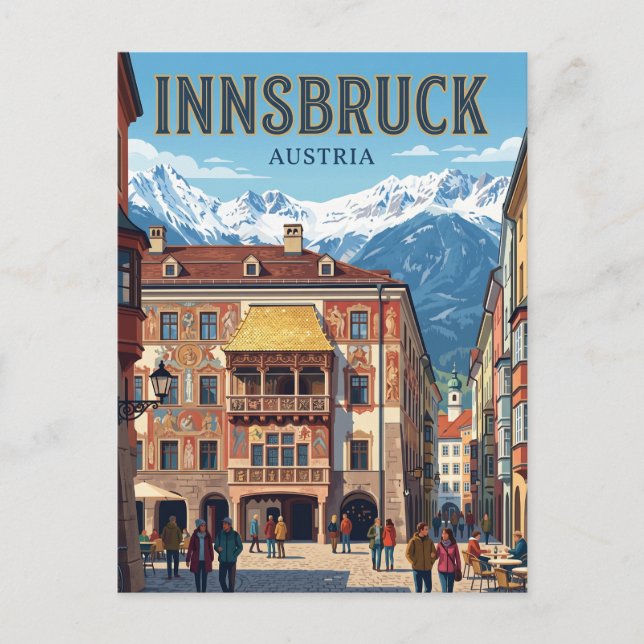 Golden Roof Austria Postcard (Front)