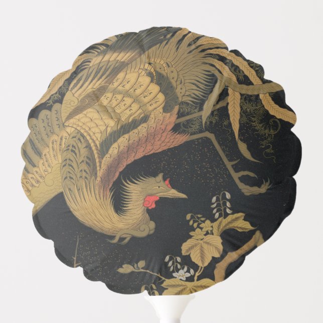 Golden Rooster Bird Japanese Classic Antique Balloon (Front)