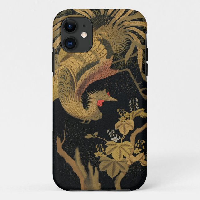 Golden Rooster Bird Japanese Classic Antique Case-Mate iPhone Case (Back)