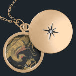 Golden Rooster Bird Japanese Classic Antique Gold Plated Necklace<br><div class="desc">This gorgeous asian art rooster bird print is based on the Antique Japanese illustration,  Mythical Howo above the Kiri,  by G.A. Audsley-Japanese illustration. From the 1884 edition of The Ornamental Arts Of Japan.</div>