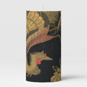 Golden Rooster Bird Japanese Classic Antique Pillar Candle