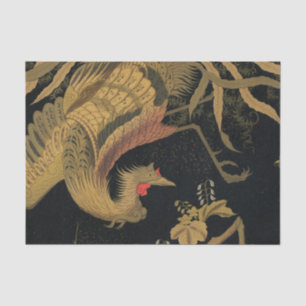 Golden Rooster Bird Japanese Classic Antique Tissue Paper