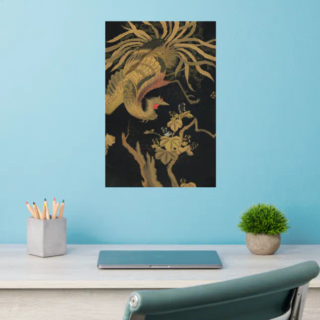 Golden Rooster Bird Japanese Classic Antique Wall Decal | Zazzle