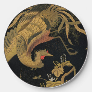 Golden Rooster Bird Japanese Classic Antique Wireless Charger
