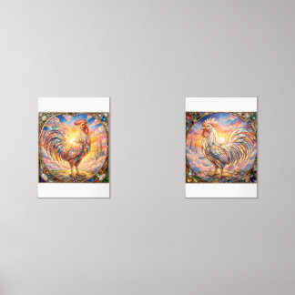 Golden Rooster of Light Crowing mosaic  Wall Art Sets
