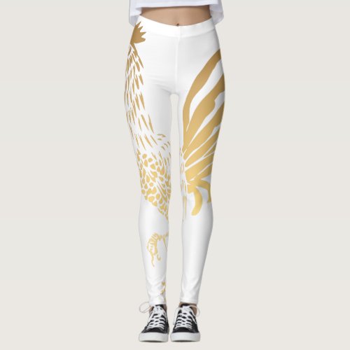 Golden Rooster Year 2017 White Leggings