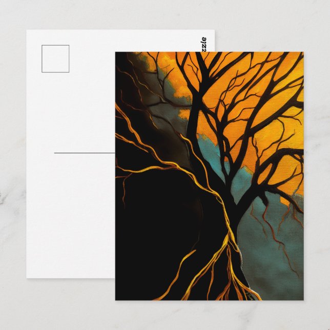 Golden Roots and Twilight Tree Postcard (Front/Back)