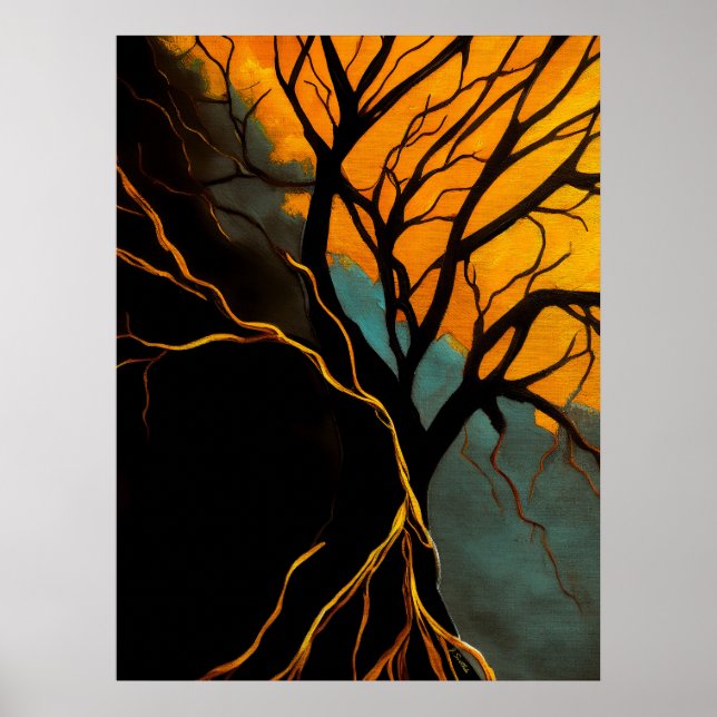 Golden Roots and Twilight Tree Poster (Front)