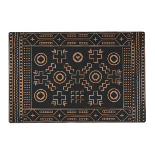 Golden Roots: Black & Tribal Moroccan Elegance Placemat