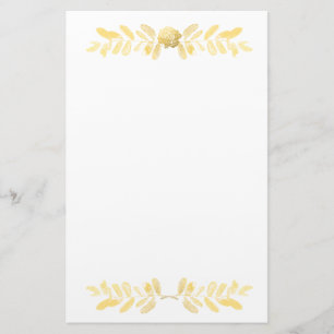 Golden Rose and leaves Stationery