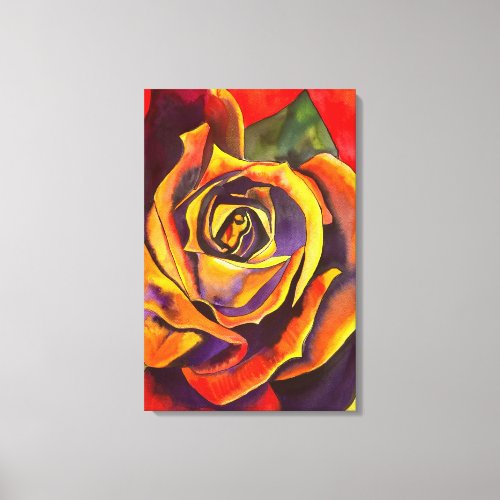 Golden Rose Art Canvas Print