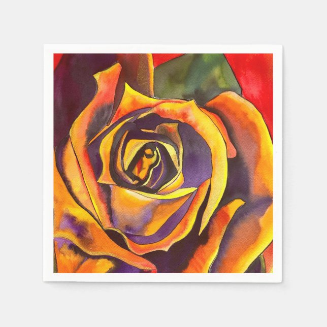 Golden Rose Art Napkins (Front)