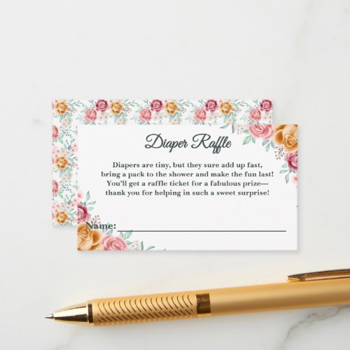 Golden Rose Baby Shower Diaper Card