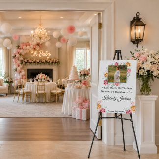 Golden Rose Baby Shower Welcome Foam Board