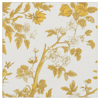 Golden Rose Branches Fabric