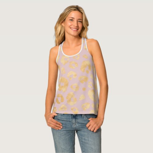 Golden Rose Cheetah Animal Print Tank Top