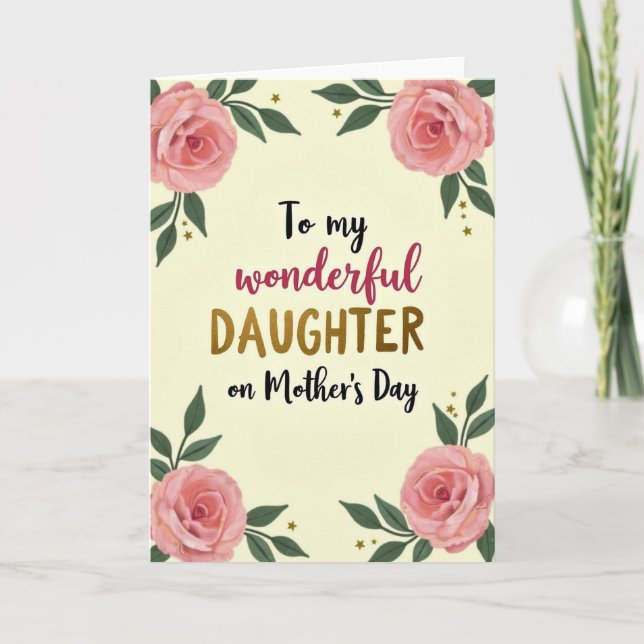 Golden Rose Daughters Day Card (Front)