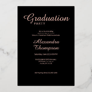 Golden Rose DVM Photo Graduation Party Foil Invitation