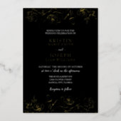 Golden Rose Garden Foil Invitation (Front)