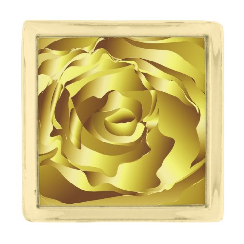 Golden Rose Gold Finish Lapel Pin