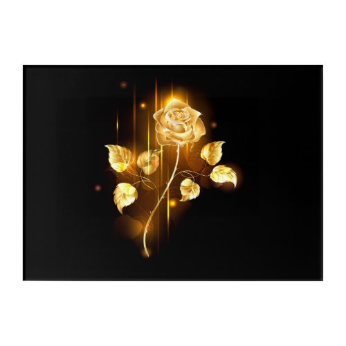 Golden rose  gold rose  acrylic print