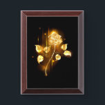 Golden rose ( gold rose ) award plaque<br><div class="desc">Glowing golden rose on a black background</div>