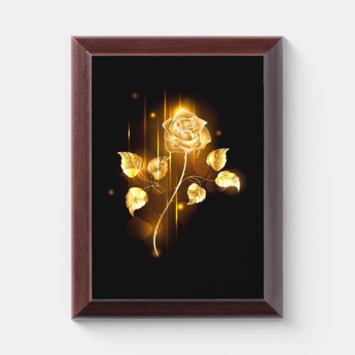 Golden rose  gold rose  award plaque