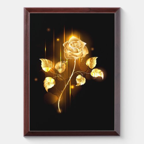 Golden rose  gold rose  award plaque