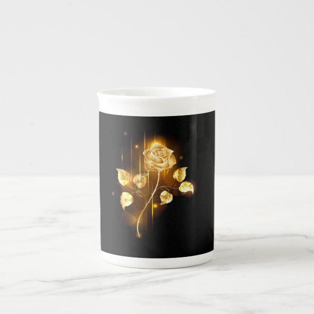 Golden rose ( gold rose ) bone china mug (Front)