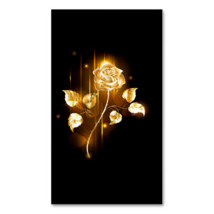 Golden rose ( gold rose ) business card magnet
