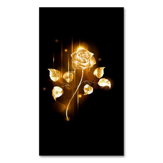 Golden rose ( gold rose ) business card magnet (Front Vertical)