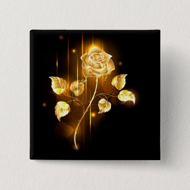 Golden rose ( gold rose ) button (Front)
