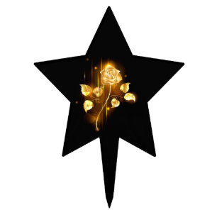 Golden rose ( gold rose ) cake topper