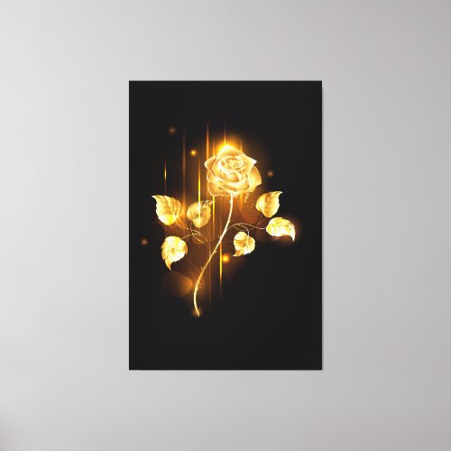 Golden rose  gold rose  canvas print