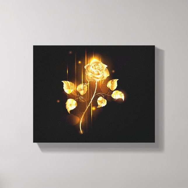 Golden rose ( gold rose ) canvas print (Front)