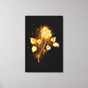 Golden rose ( gold rose ) canvas print
