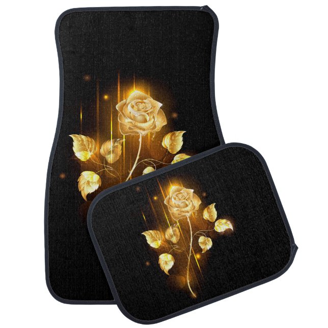 Golden rose ( gold rose ) car floor mat (Set)