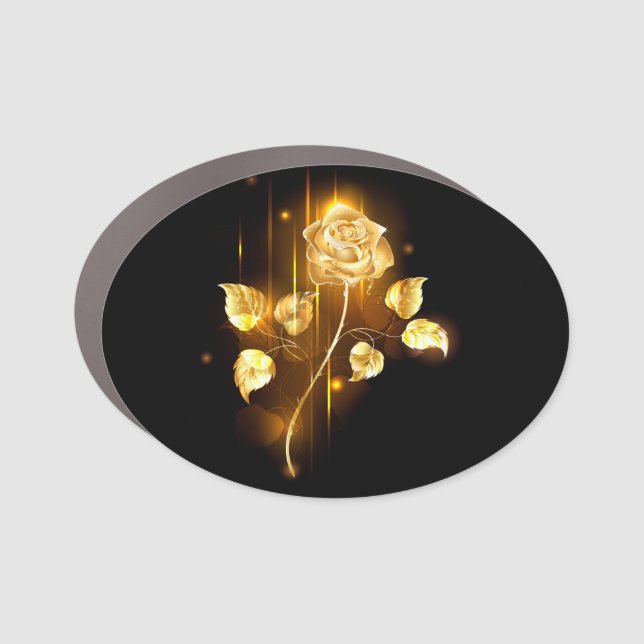 Golden rose ( gold rose ) car magnet (Front)