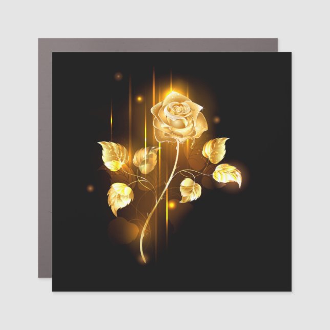 Golden rose ( gold rose ) car magnet (Front)