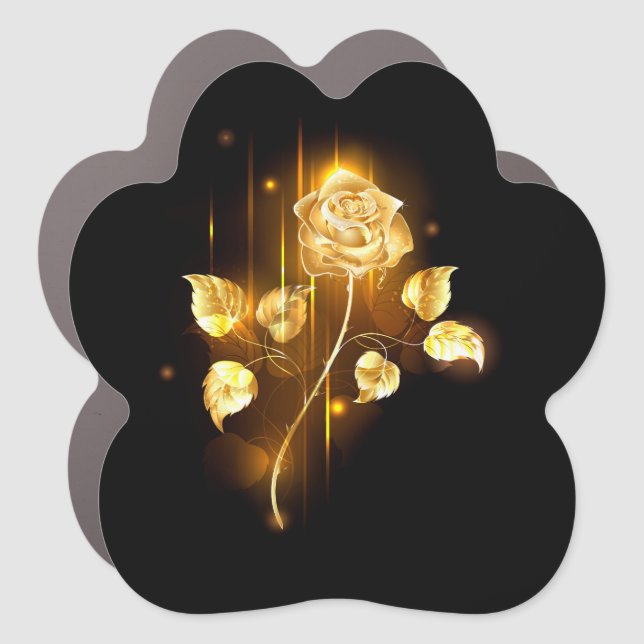Golden rose ( gold rose ) car magnet (Front)