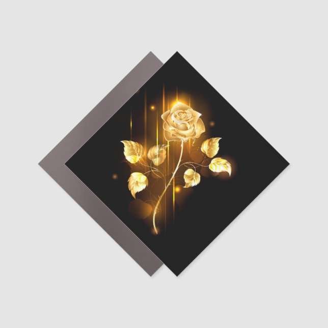 Golden rose ( gold rose ) car magnet (Front)
