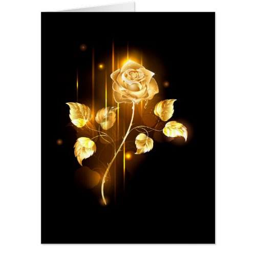 Golden rose  gold rose  card