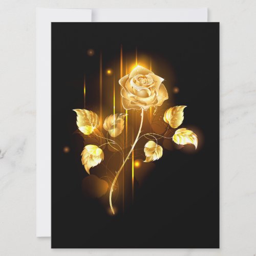 Golden rose  gold rose  card