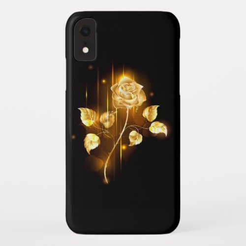 Golden rose  gold rose  iPhone XR case