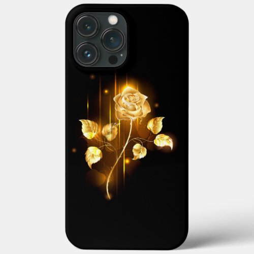 Golden rose  gold rose  iPhone 13 pro max case