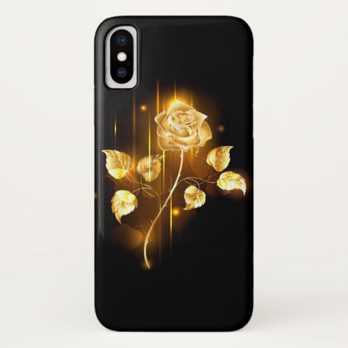 Golden rose  gold rose  iPhone XS case