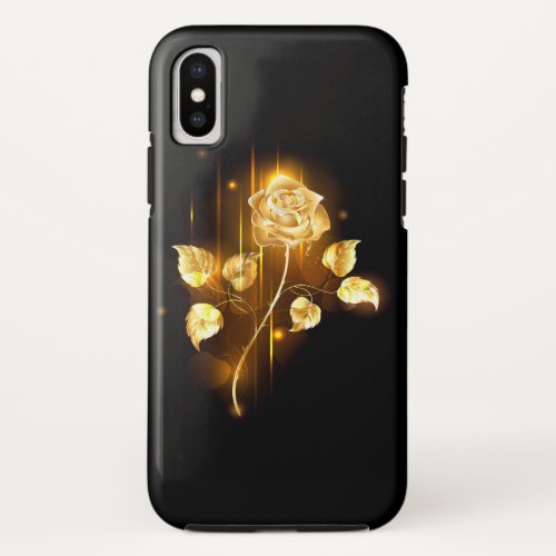 Golden rose  gold rose  iPhone XS case